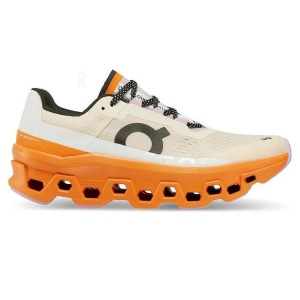 Beige / Orange Women On Running Cloudmonster Road Running Shoes | IN_ON8982