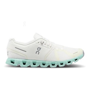 Beige / Turquoise Men On Running Cloud 5 Sneakers | IN_ON9081
