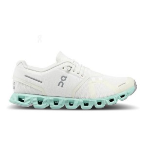 Beige / Turquoise Women On Running Cloud 5 Sneakers | IN_ON8631