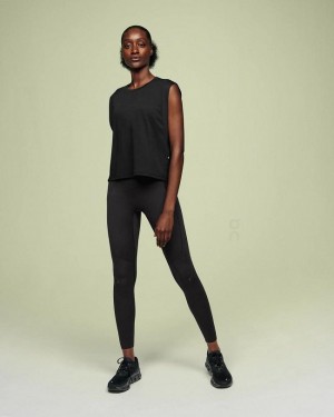 Black Women On Running Focus Crop Tank | IN_ON8149
