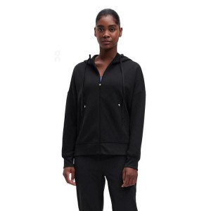Black Women On Running Zipped Hoodie | IN_ON1173