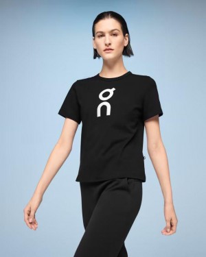 Black / White Women On Running Graphic T-shirts | IN_ON1174