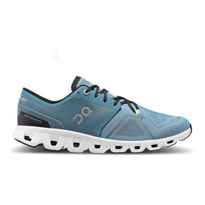 Blue Men On Running Cloud X 3 Road Running Shoes | IN_ON8855