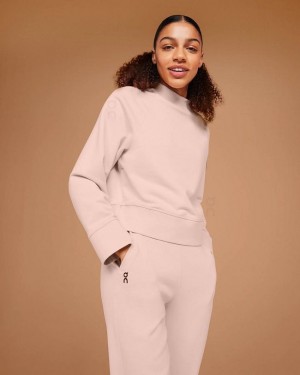 Pink Women On Running Crew Neck Sweatshirts | IN_ON8735