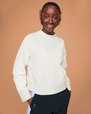 White Women On Running Crew Neck Sweatshirts | IN_ON8589