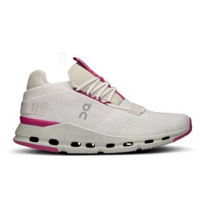 White / Red Women On Running Cloudnova Sneakers | IN_ON8312